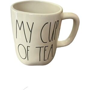 Rae Dunn My Cup of Tea Coffee Mug White Porcelain Pun Everyday Kitchen Decor